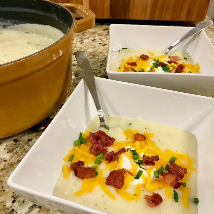 healthy loaded baked potato soup