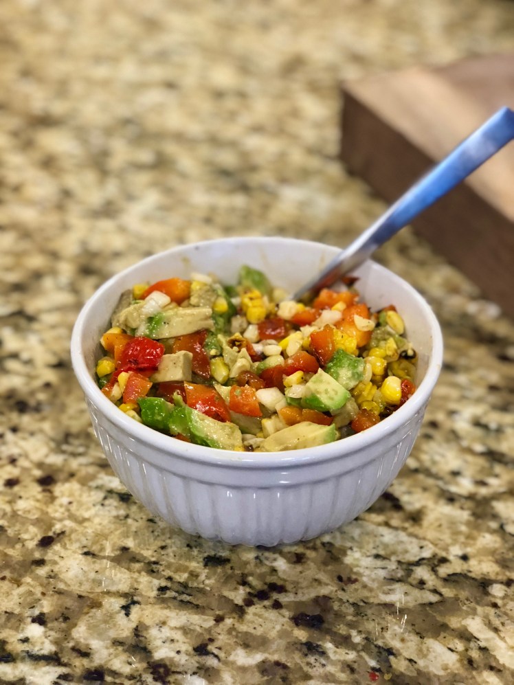 grilled corn and avocado salad