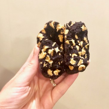 levain style chocolate peanut butter cookie